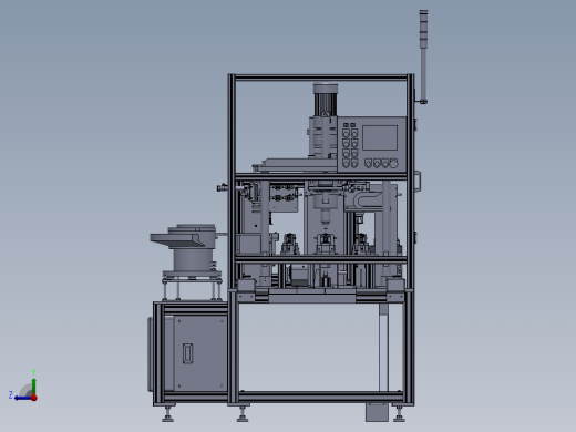 全自动上下料多工位组装铆接检测取料设备机械素材3D图纸 模型右视缩略图