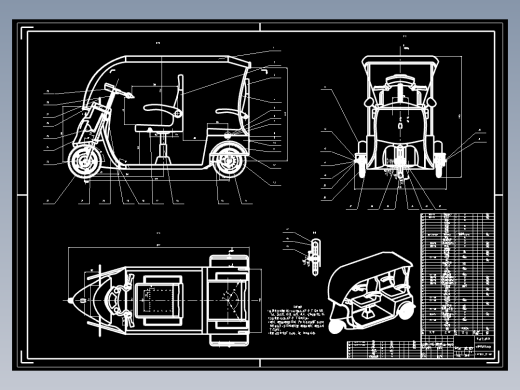 老年休闲电动车cad组装图A0...jixie5.com - 机械5.zip