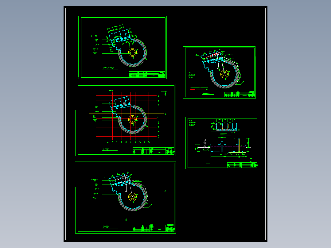 别墅庭院景观工程花架雕塑池生态鱼池平面剖面CAD完整施工图