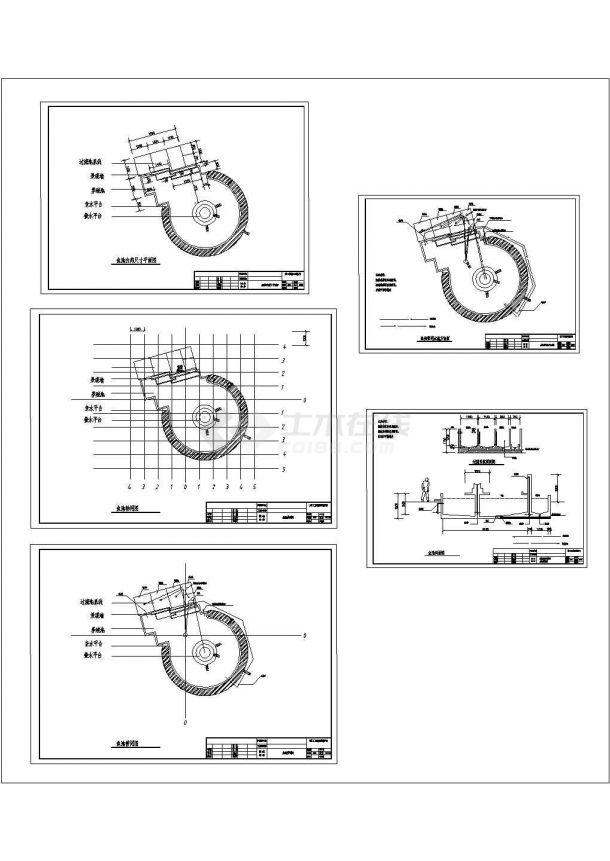 别墅庭院景观工程花架雕塑池生态鱼池平面剖面CAD完整施工图