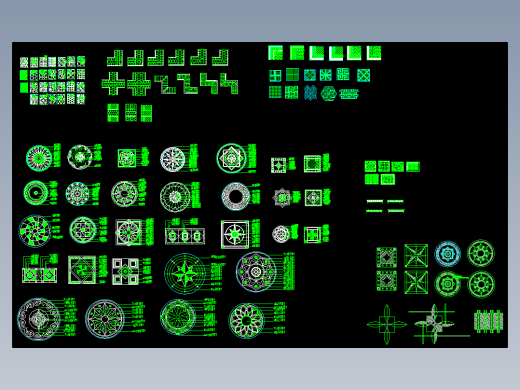 125套景观道路地面铺装平立面详图CAD