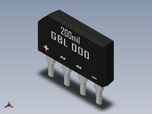 桥式整流器-GBL.SLDPRT正等轴测缩略图