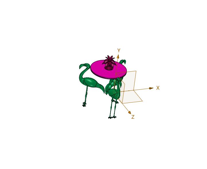 玩具火烈鸟节日桌子