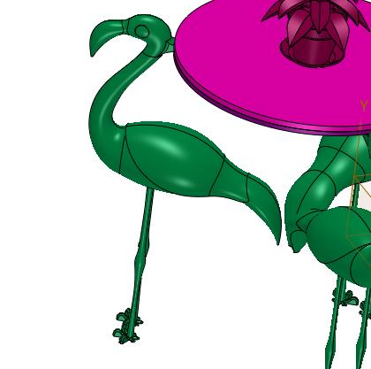 玩具火烈鸟节日桌子