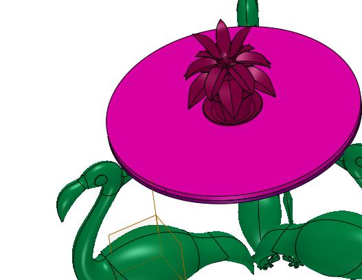 玩具火烈鸟节日桌子