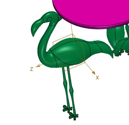 玩具火烈鸟节日桌子