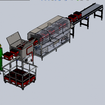 工业洗箱机自动化流水线