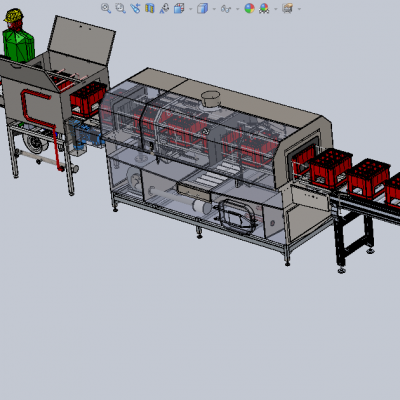工业洗箱机自动化流水线