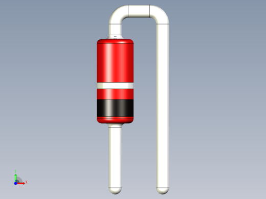 二极管DO-35 1N4148，通孔器件。三种型号可水平或垂直安装在PCB上前视缩略图