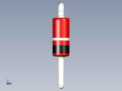 二极管DO-35 1N4148，通孔器件。三种型号可水平或垂直安装在PCB上左视缩略图