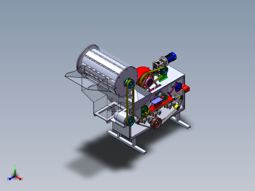 莲蓬剥莲子去膜一体机正等轴测缩略图