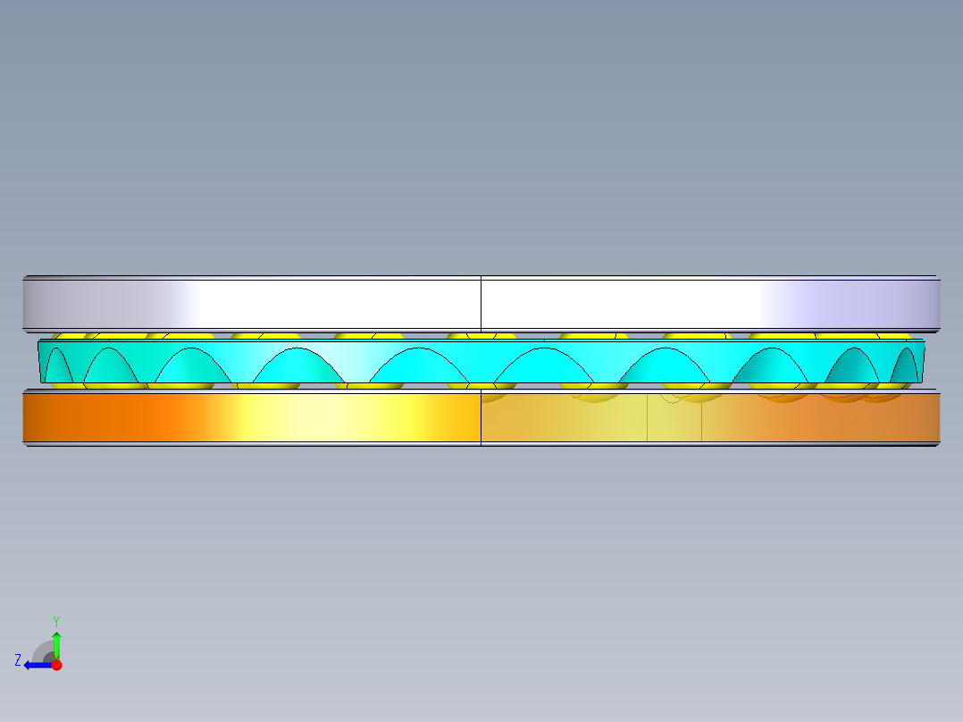 平面推力球轴承51120右视图