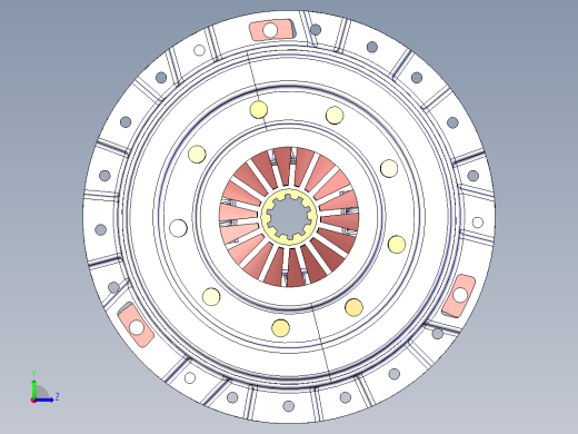 膜片弹簧离合器模型-CATIA离合器装配图三维==235618==60suerxue左视缩略图
