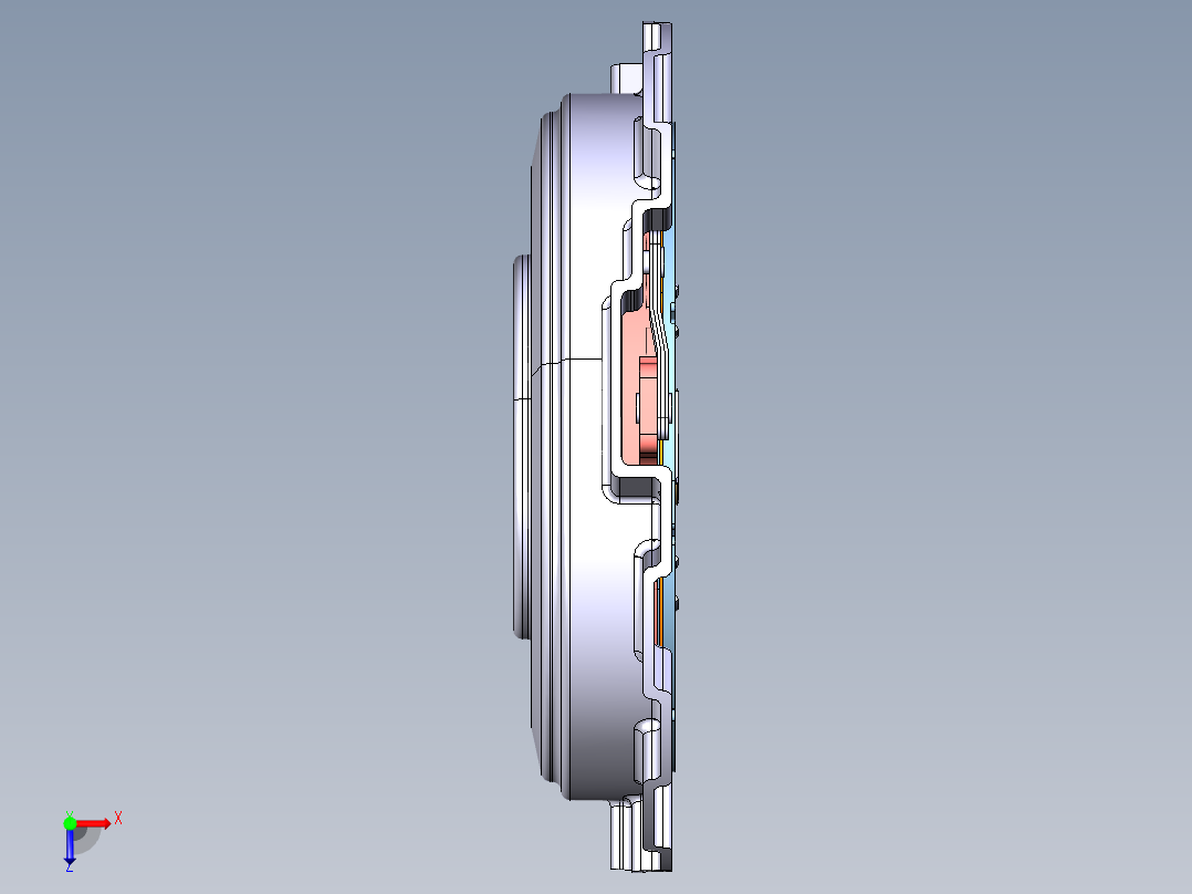 膜片弹簧离合器模型-CATIA离合器装配图三维==235618==60suerxue俯视图