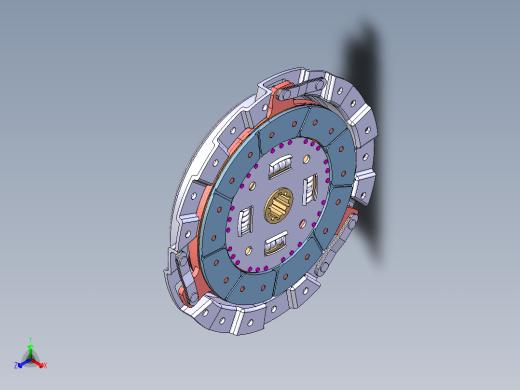 膜片弹簧离合器模型-CATIA离合器装配图三维==235618==60suerxue正等轴测缩略图