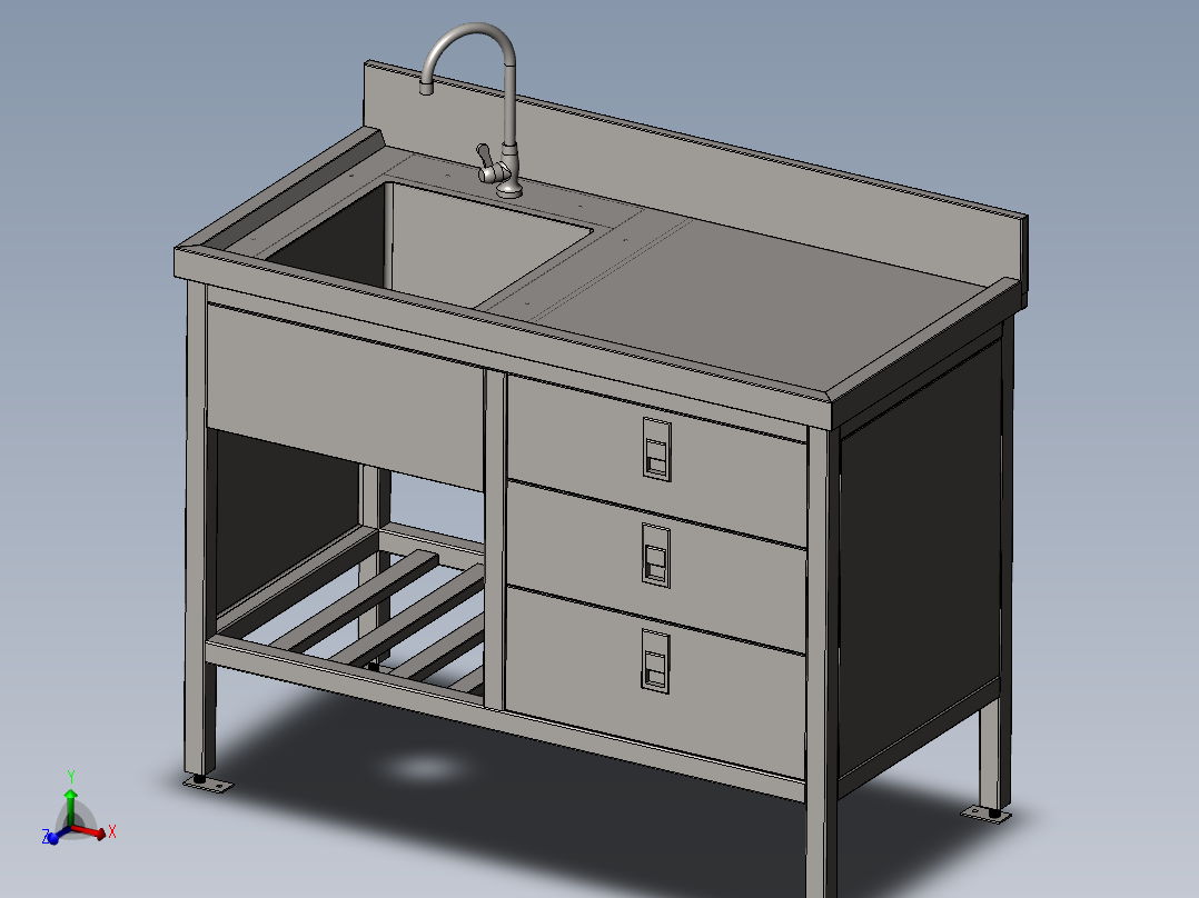不锈钢工作桌 洗池