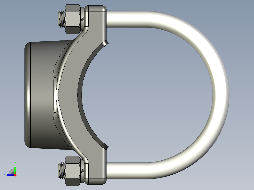 卡箍管子模型右视图