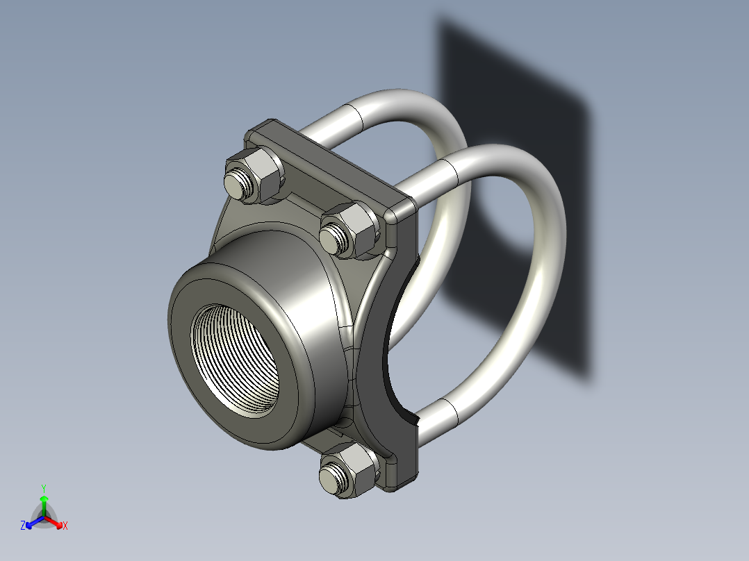 卡箍管子模型正等轴测图