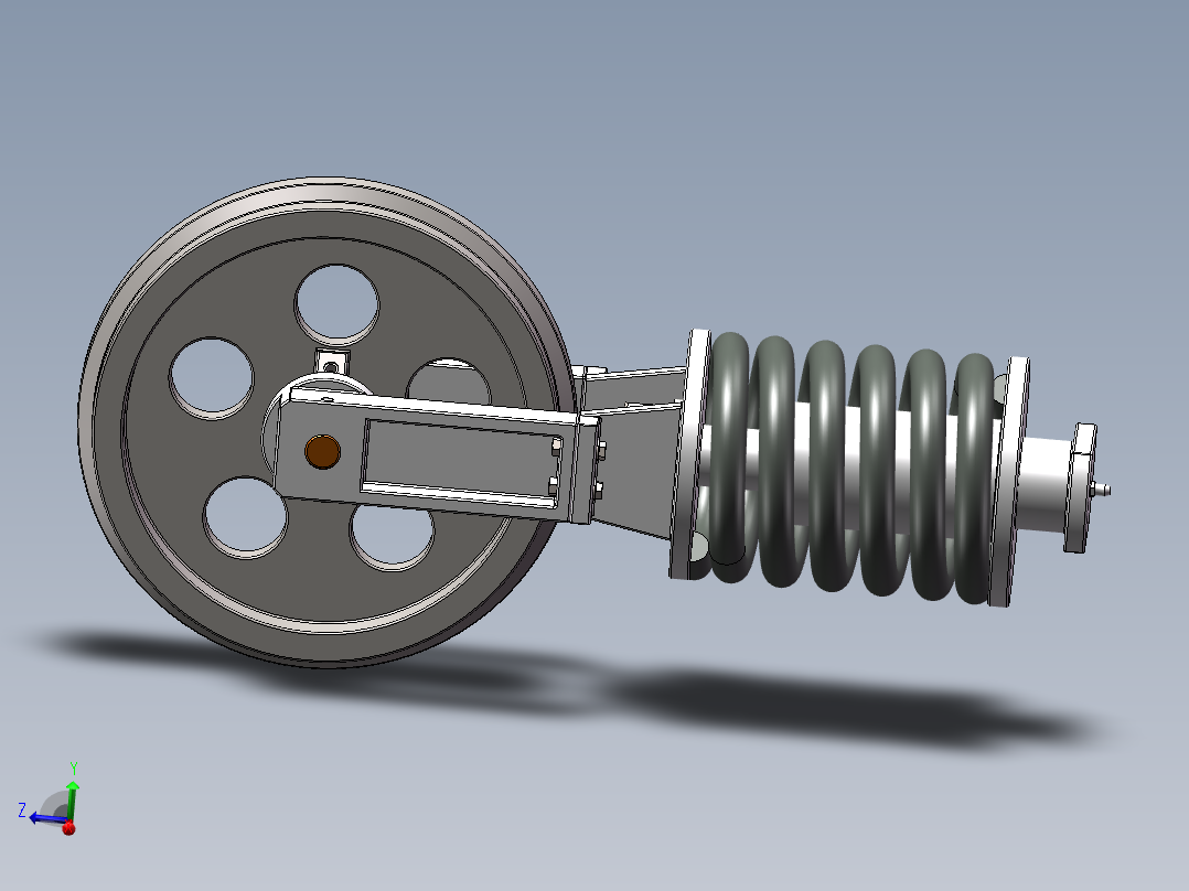 0.2m3挖掘机行走机构四轮一带主视图