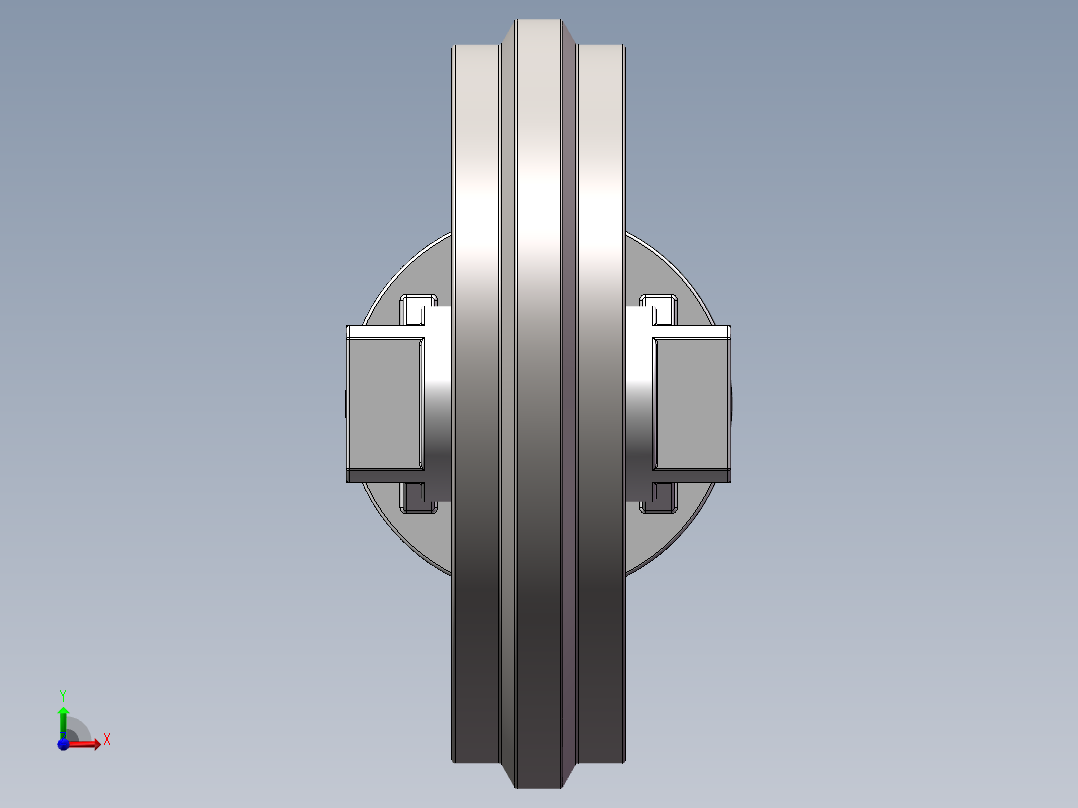 0.2m3挖掘机行走机构四轮一带前视图
