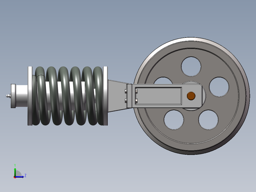 0.2m3挖掘机行走机构四轮一带左视图