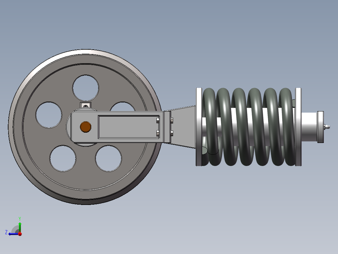 0.2m3挖掘机行走机构四轮一带右视图
