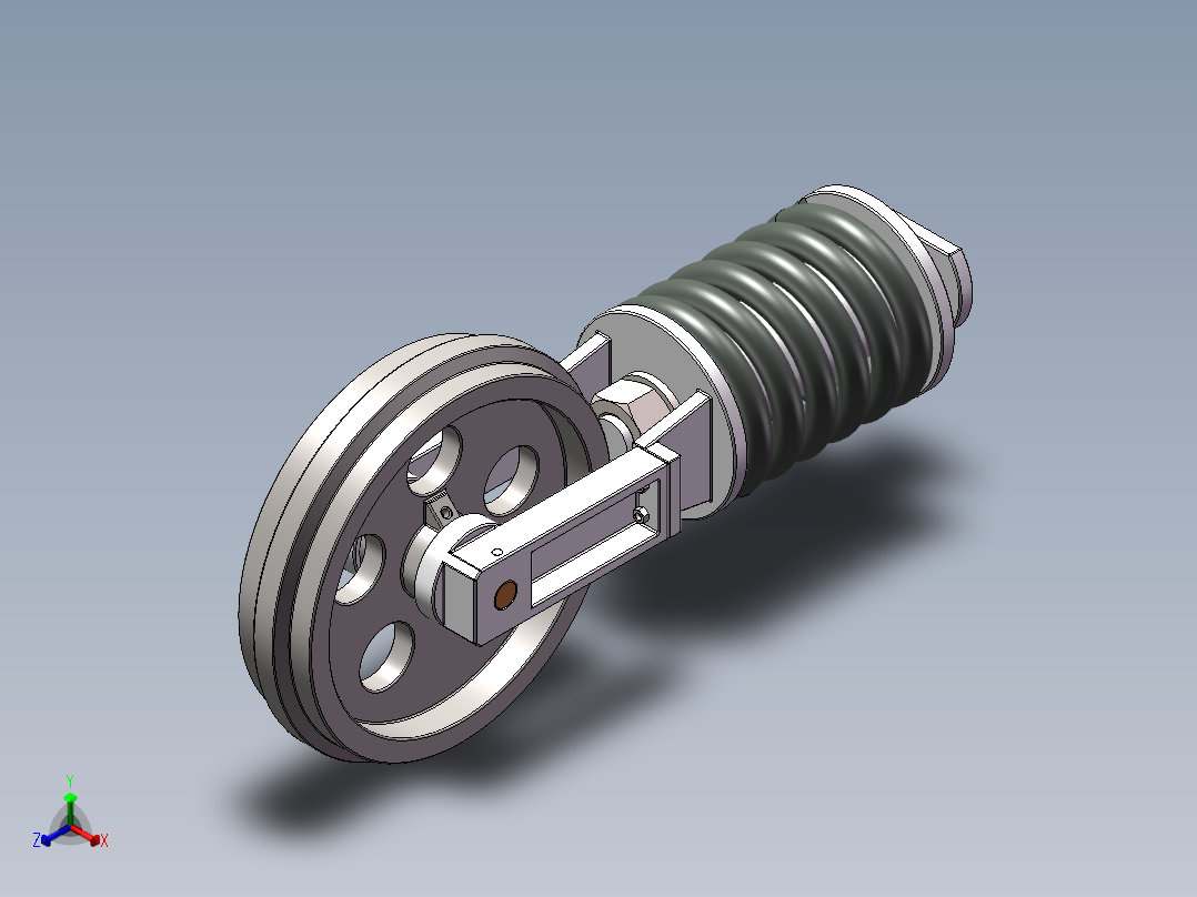 0.2m3挖掘机行走机构四轮一带正等轴测图