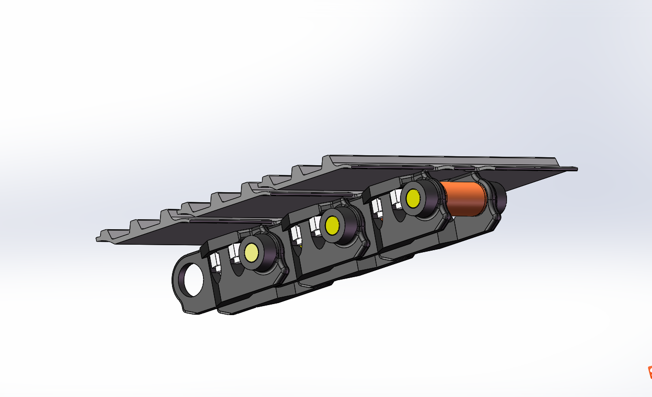 0.2m3挖掘机行走机构四轮一带