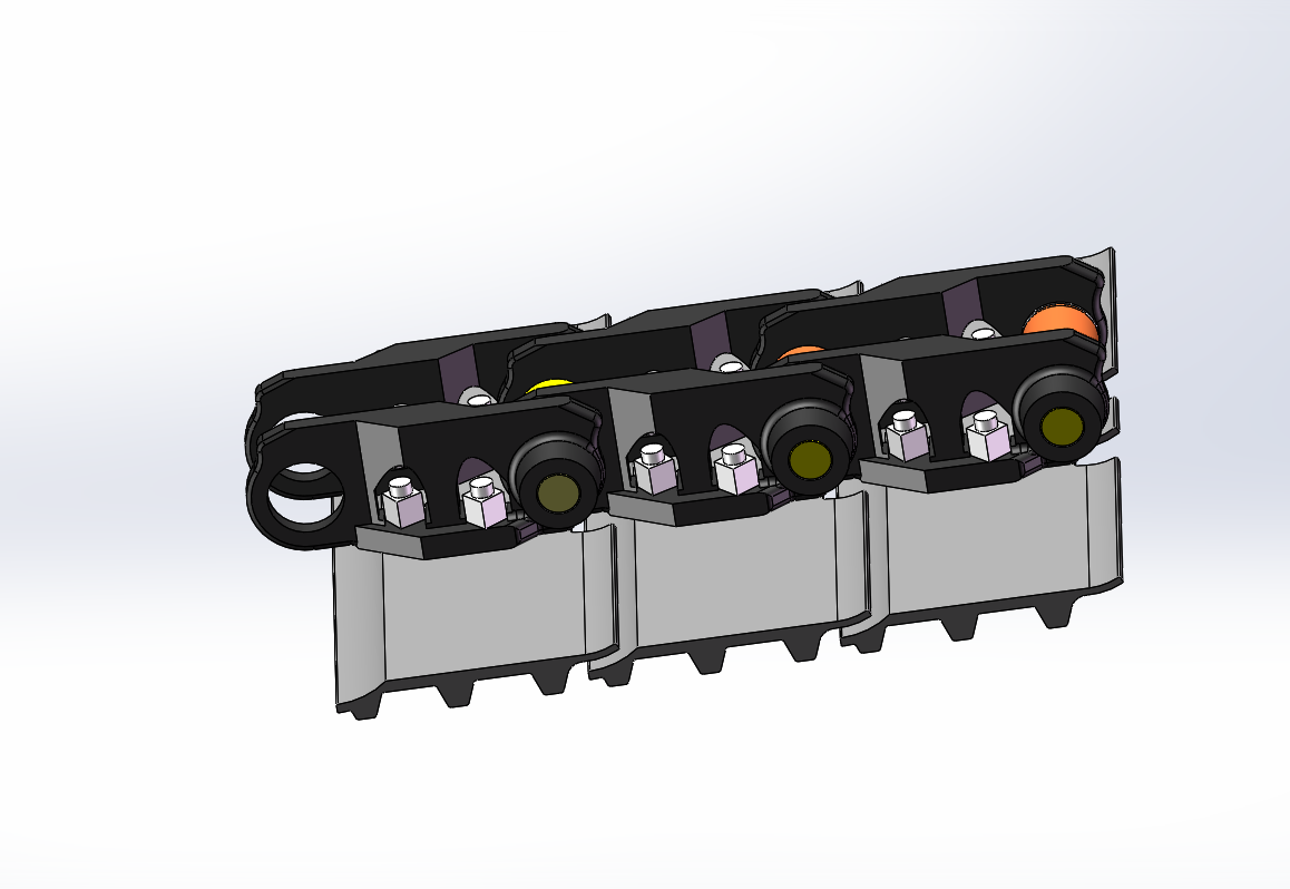 0.2m3挖掘机行走机构四轮一带