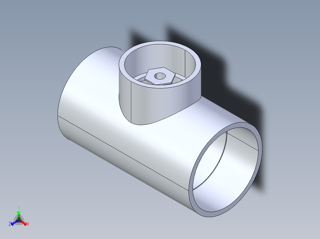聚氯乙烯配件02A-Sch80_ReducingTee_SxSxS_801-416FB_4in x 0.75in主视图