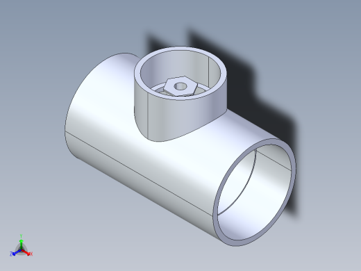 聚氯乙烯配件02A-Sch80_ReducingTee_SxSxS_801-416FB_4in x 0.75in正等轴测缩略图