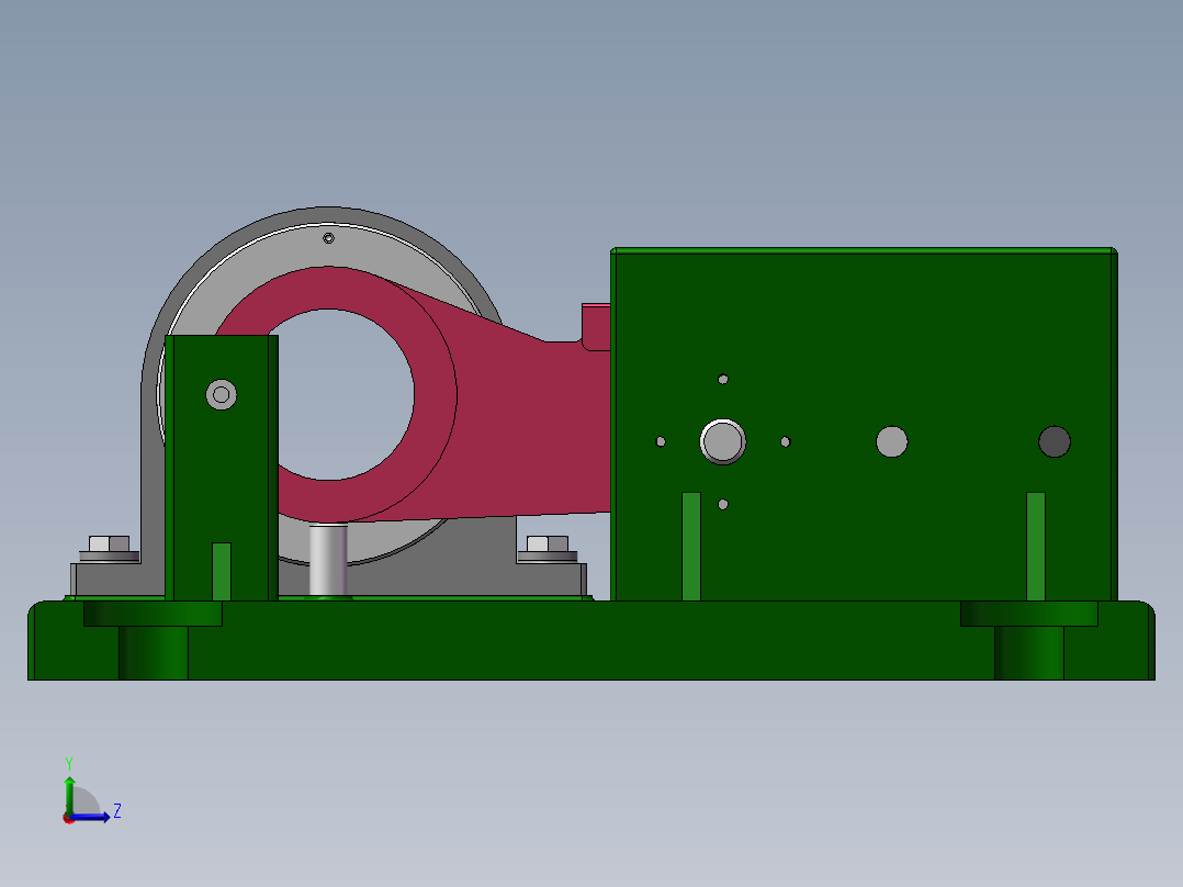 831002拨叉加工工艺及镗φ60H12孔夹具设计【含三维SolidWorks】原创左视图