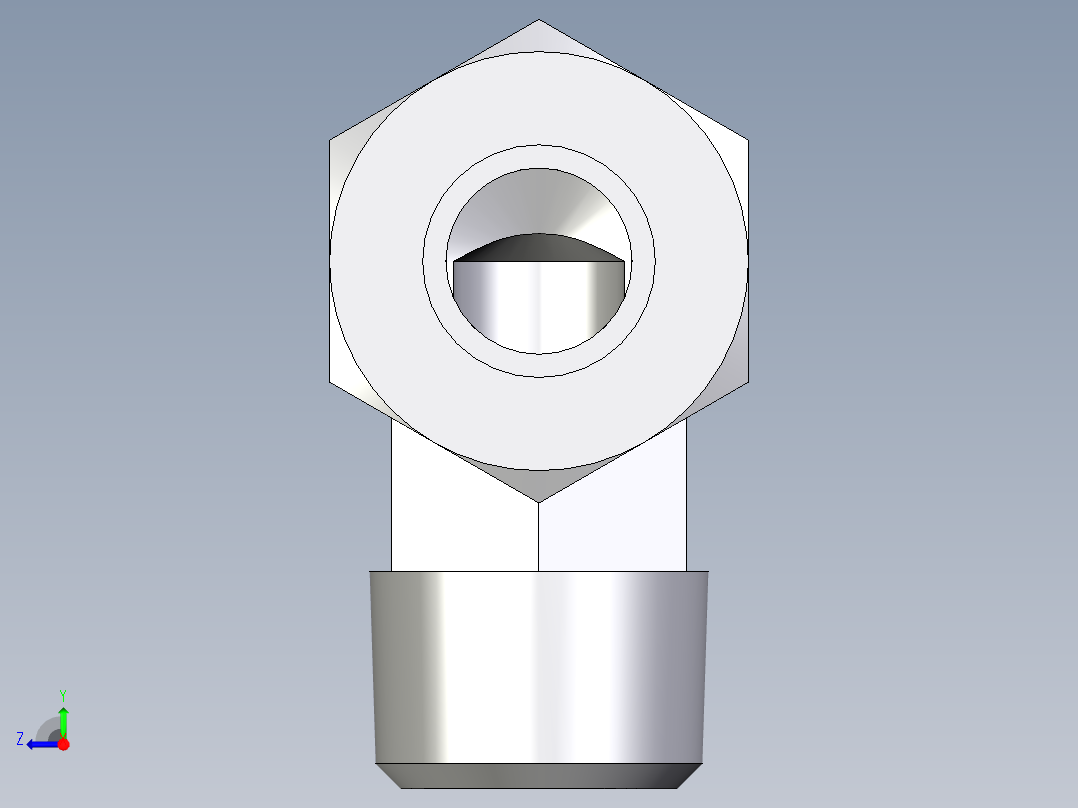 卡套式工业通用硬管接头EO_Male_stud_elbow_WE15LRCF右视图