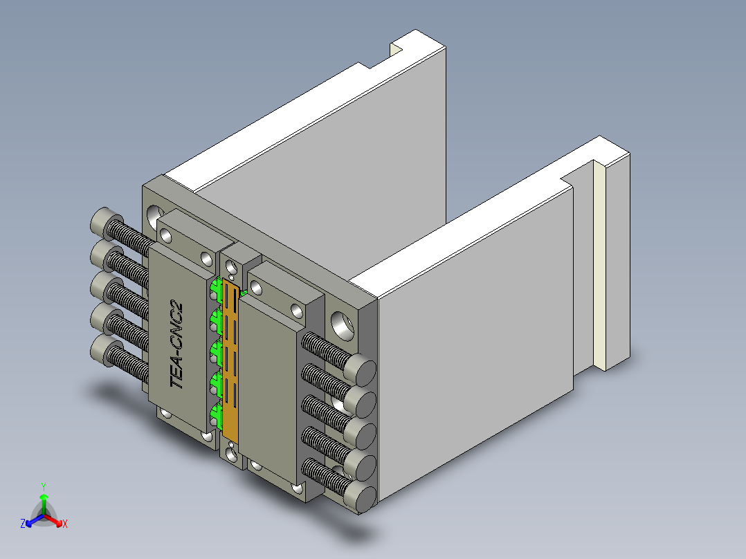 TEA-笔记本CNC工装夹具三维模型CNC2-0317正等轴测图