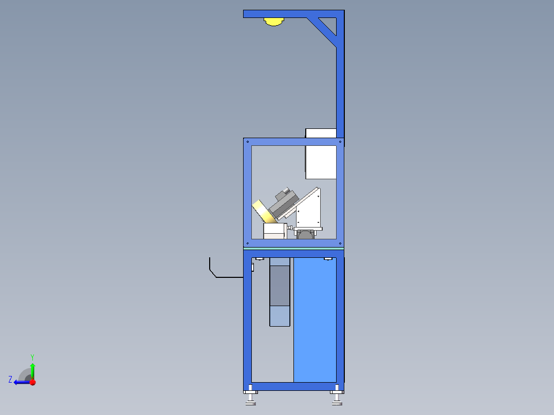 分缝条斜角切割机（sw18可编辑+工程图）右视图