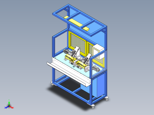 分缝条斜角切割机（sw18可编辑+工程图）正等轴测缩略图
