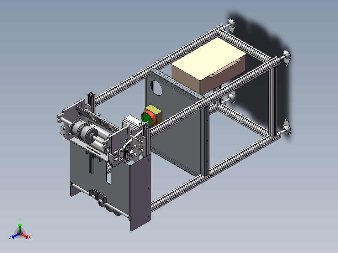 双面覆膜切断机3D正等轴测图