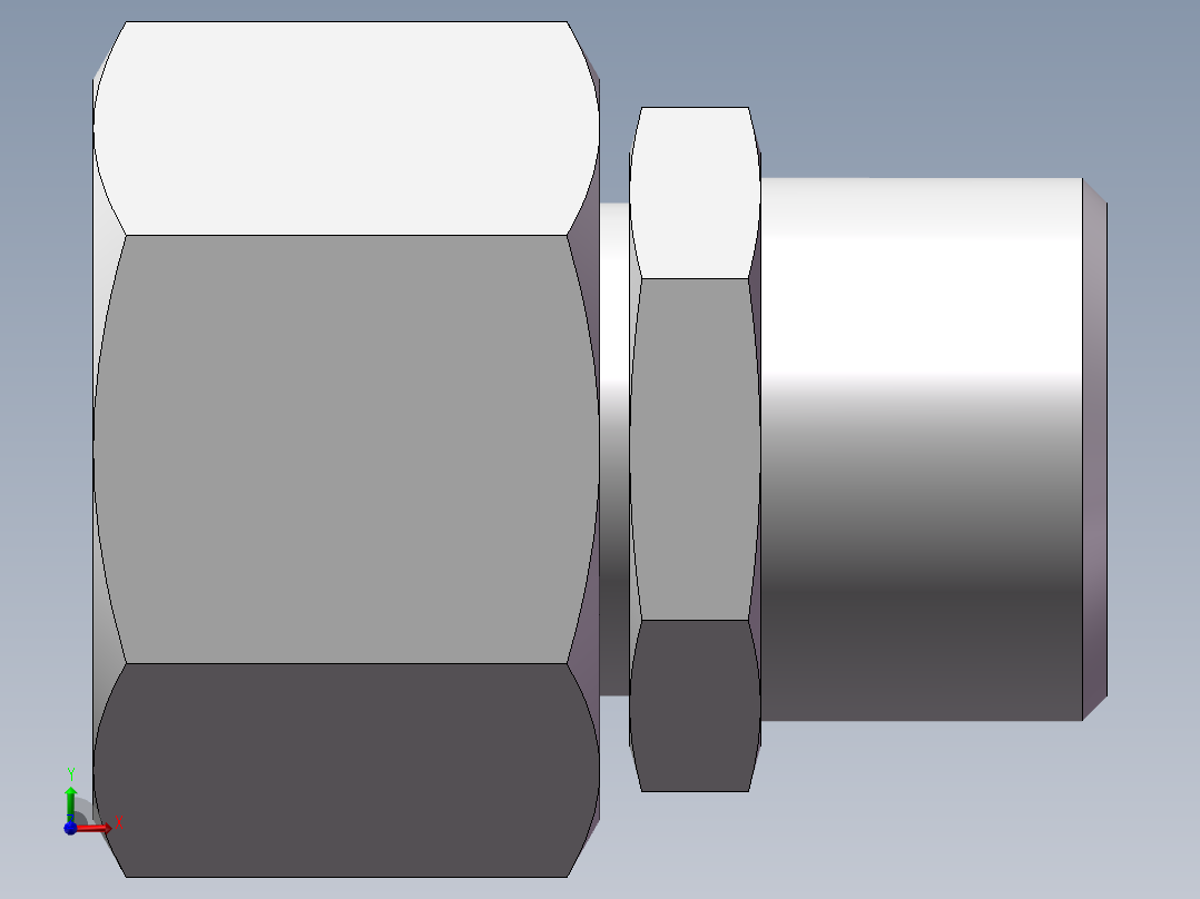 直通变径接头、2D-22-24前视图