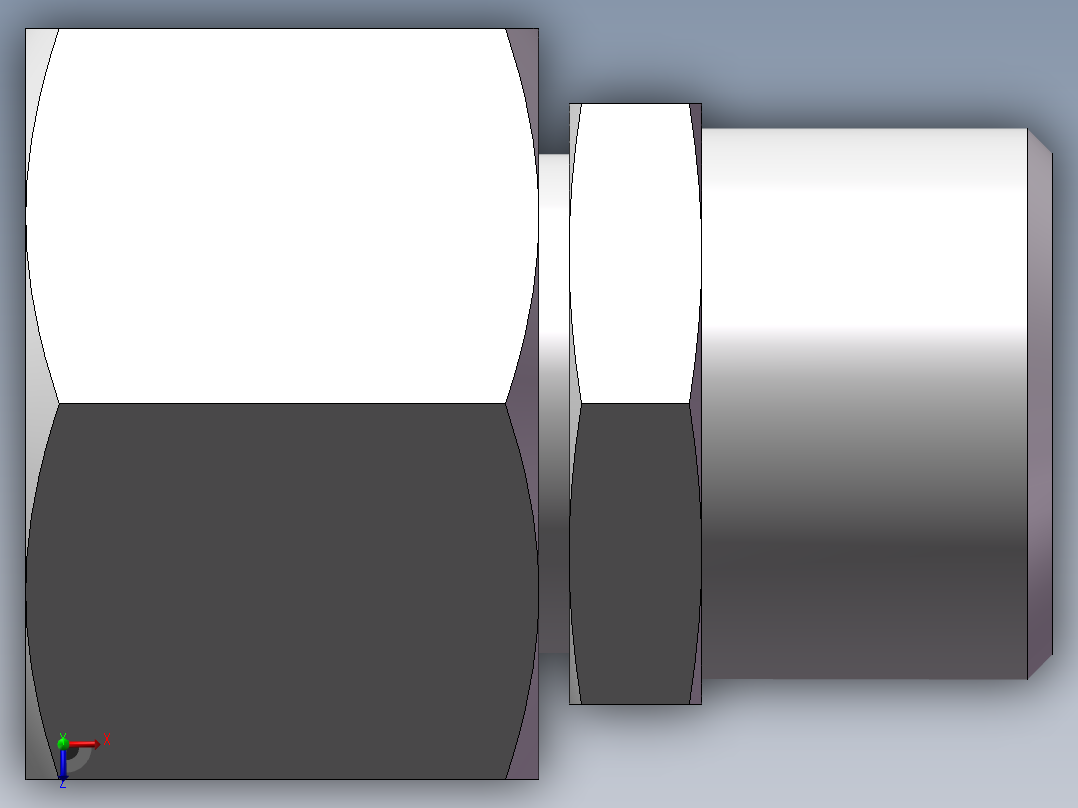 直通变径接头、2D-22-24俯视图