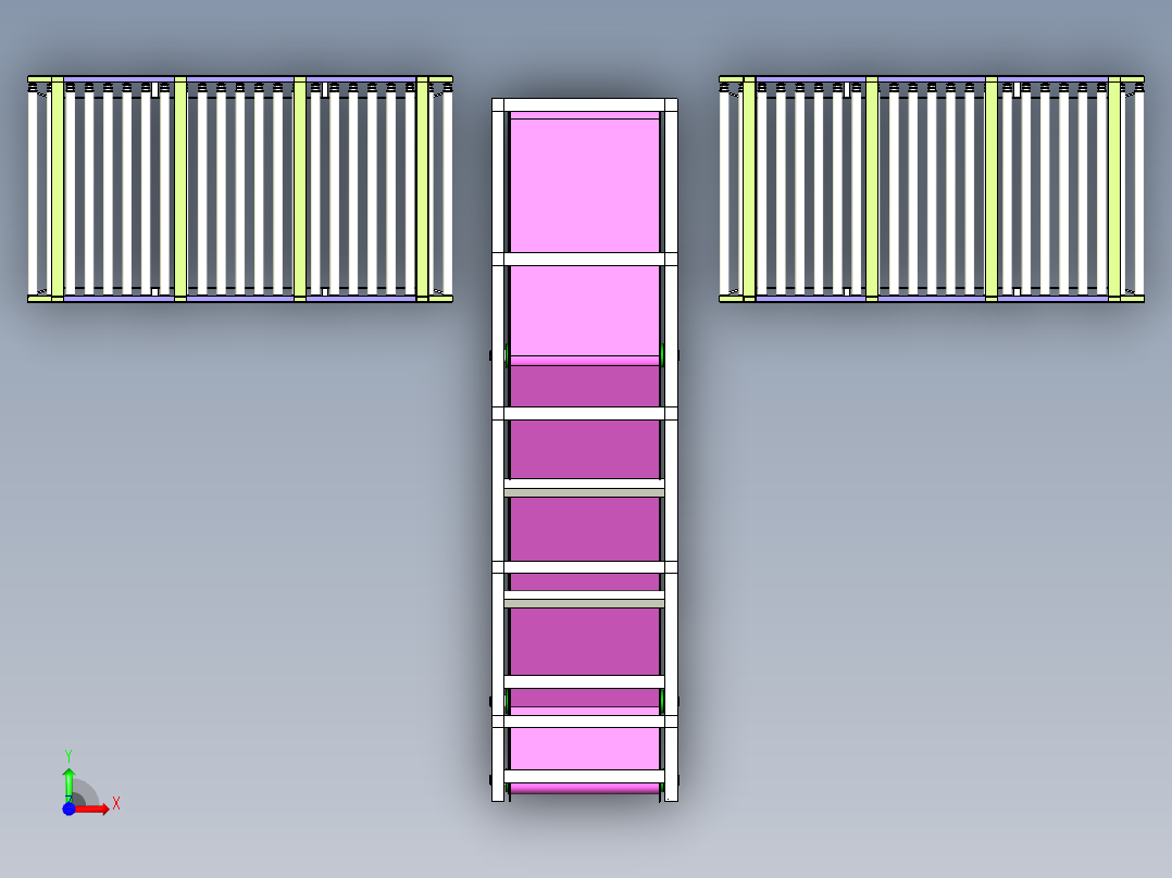 滚筒与皮带混合输送线设计前视图