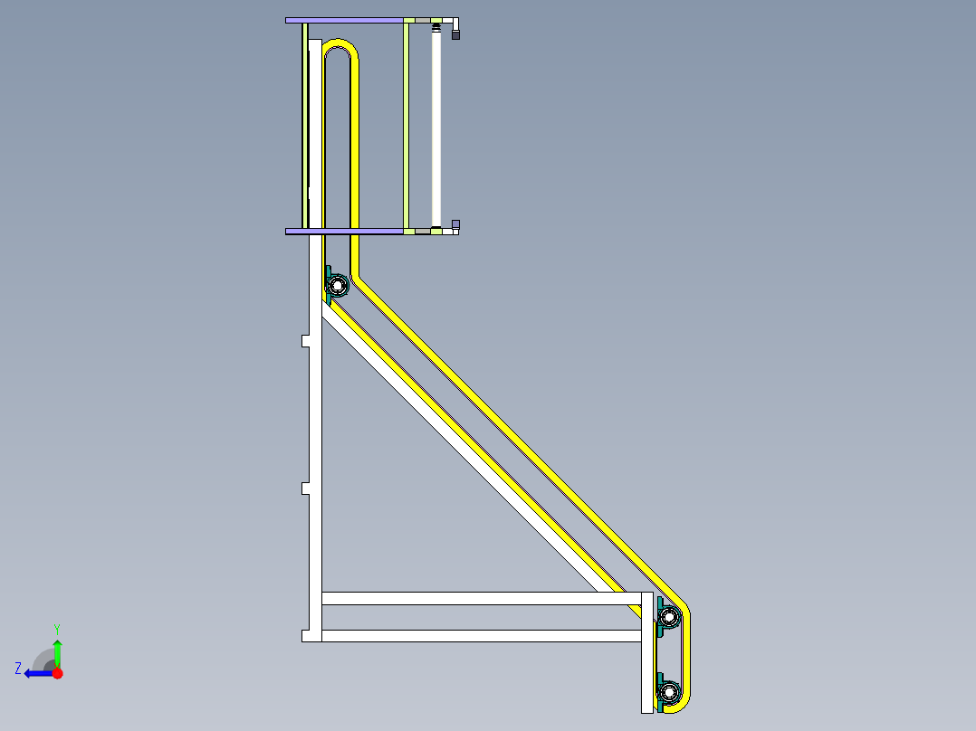 滚筒与皮带混合输送线设计右视图