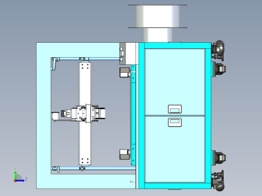 粗铜电缆线加工设备三维设计左视缩略图