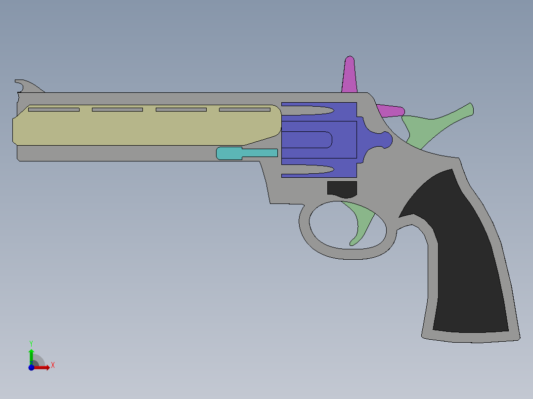 橡皮筋枪前视图