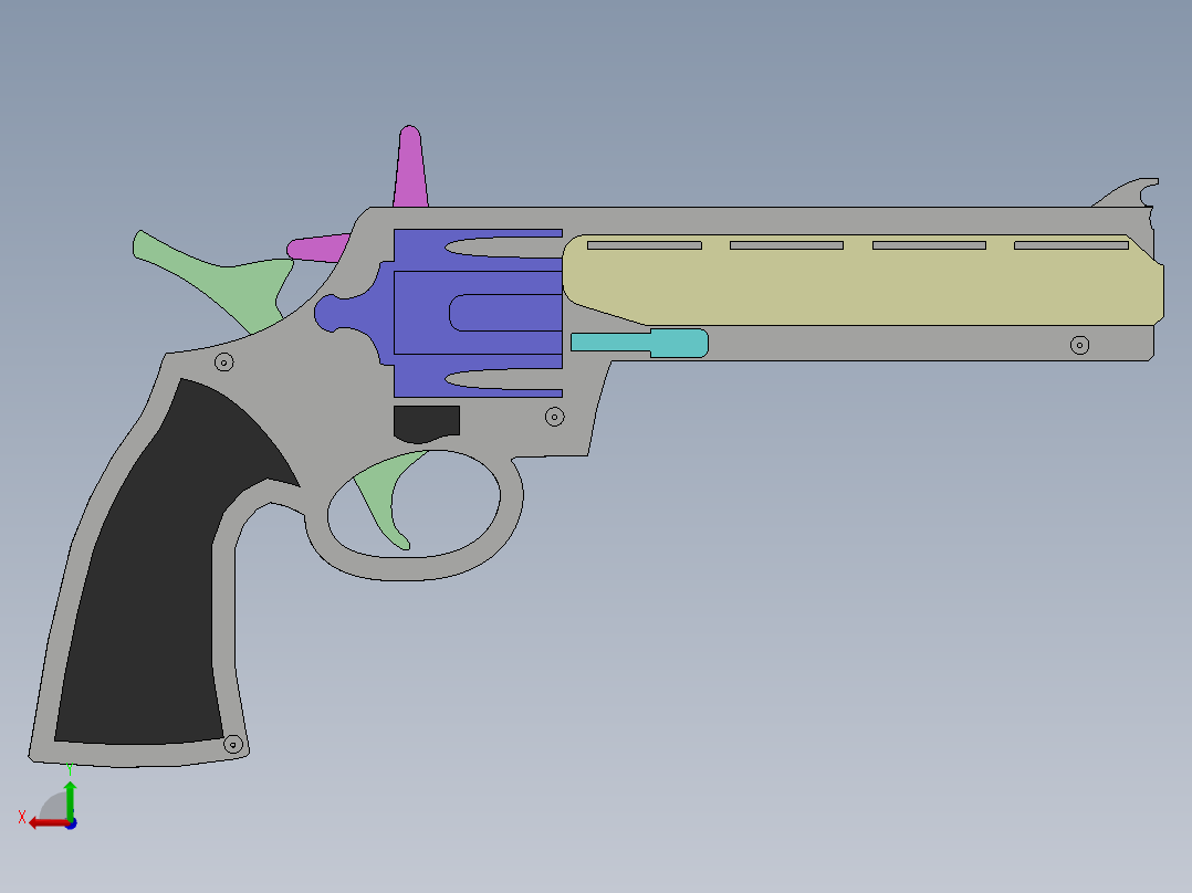 橡皮筋枪后视图