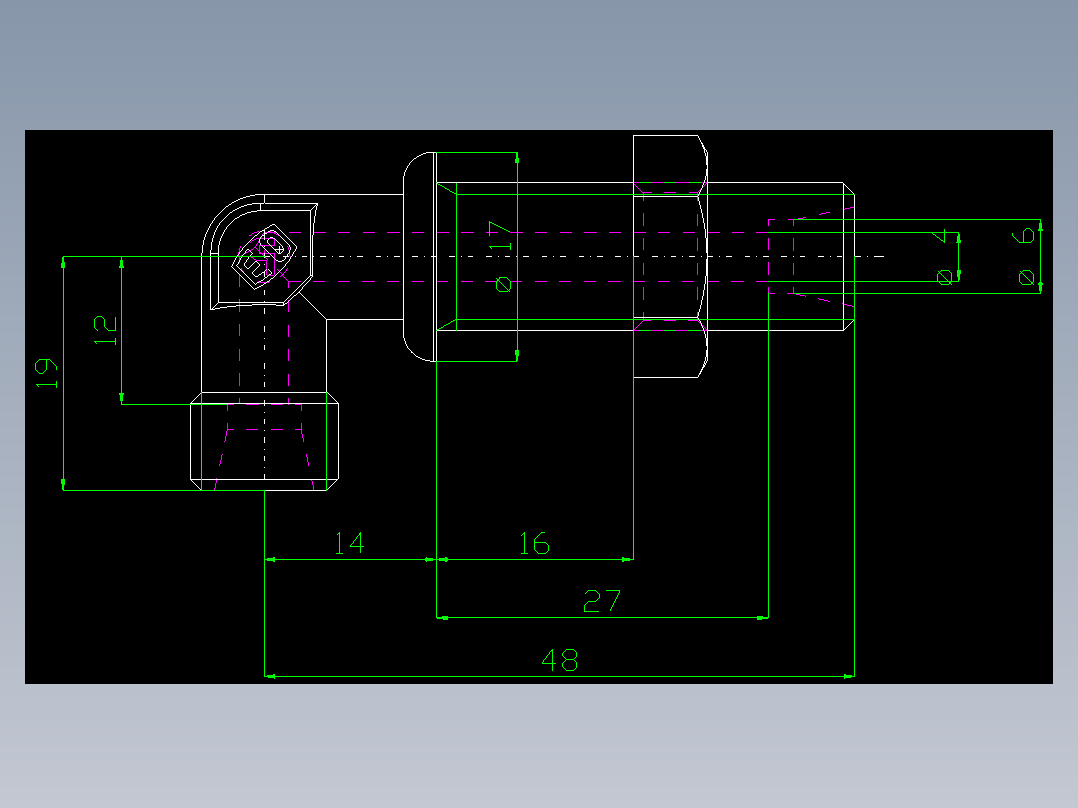 PARKER管接头EO Bulkhead elbow WSV06LOMD71(16)_front