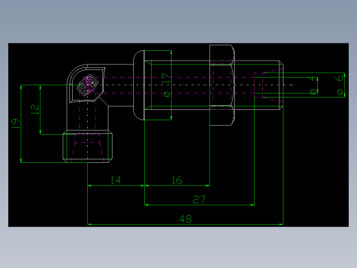 PARKER管接头EO Bulkhead elbow WSV06LOMD71(16)_front