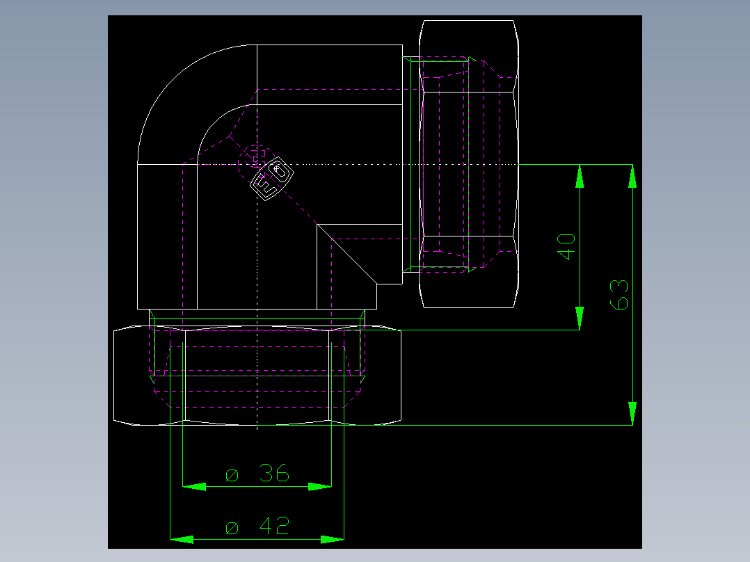 PARKER管接头EO Union elbow W42ZL71_front