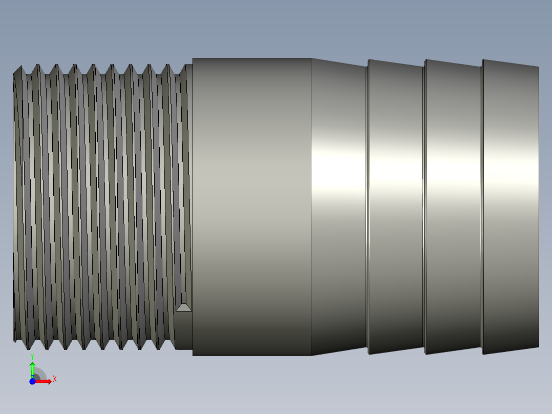 螺纹管水管接头-直通 DN25前视图