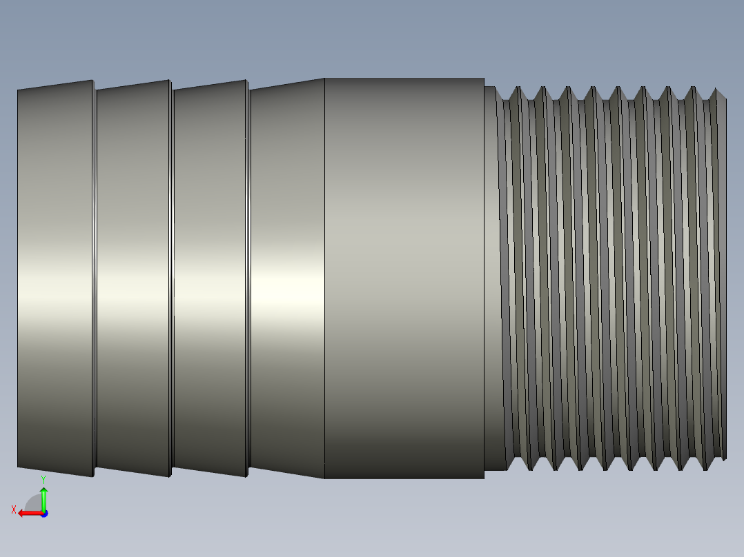螺纹管水管接头-直通 DN25后视图