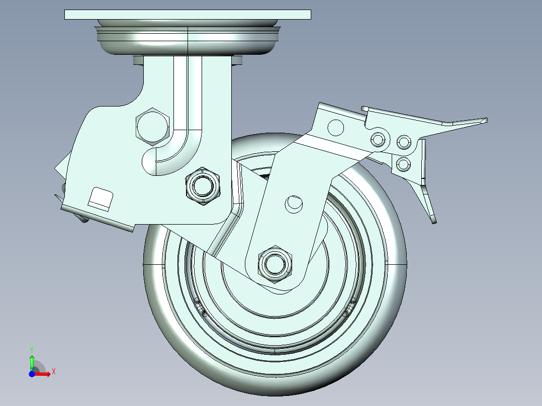 6寸220高万向轮前视图